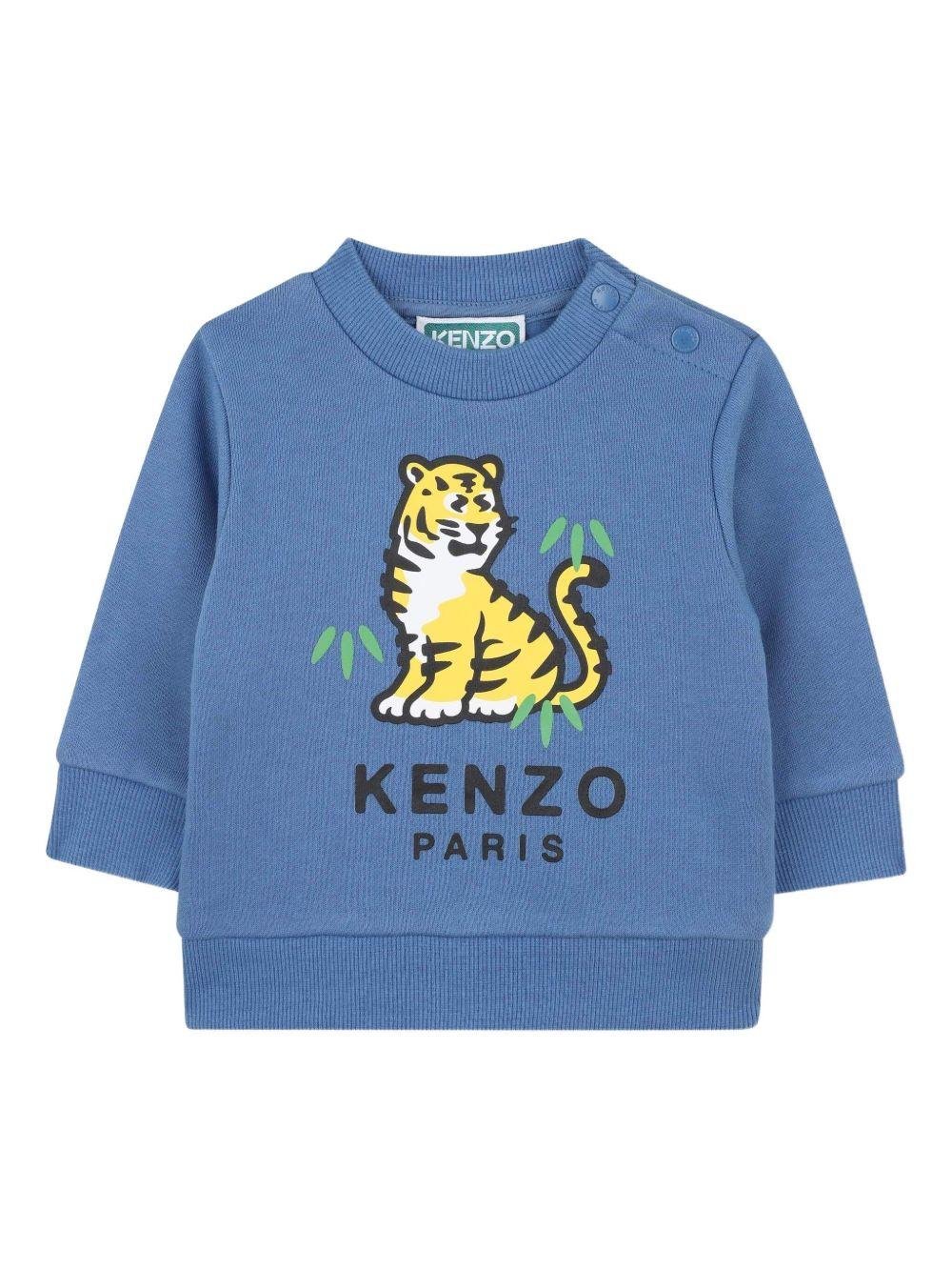 Tuta sportiva per neonato Kenzo Kids blu con stampa tigre - Rubino Kids