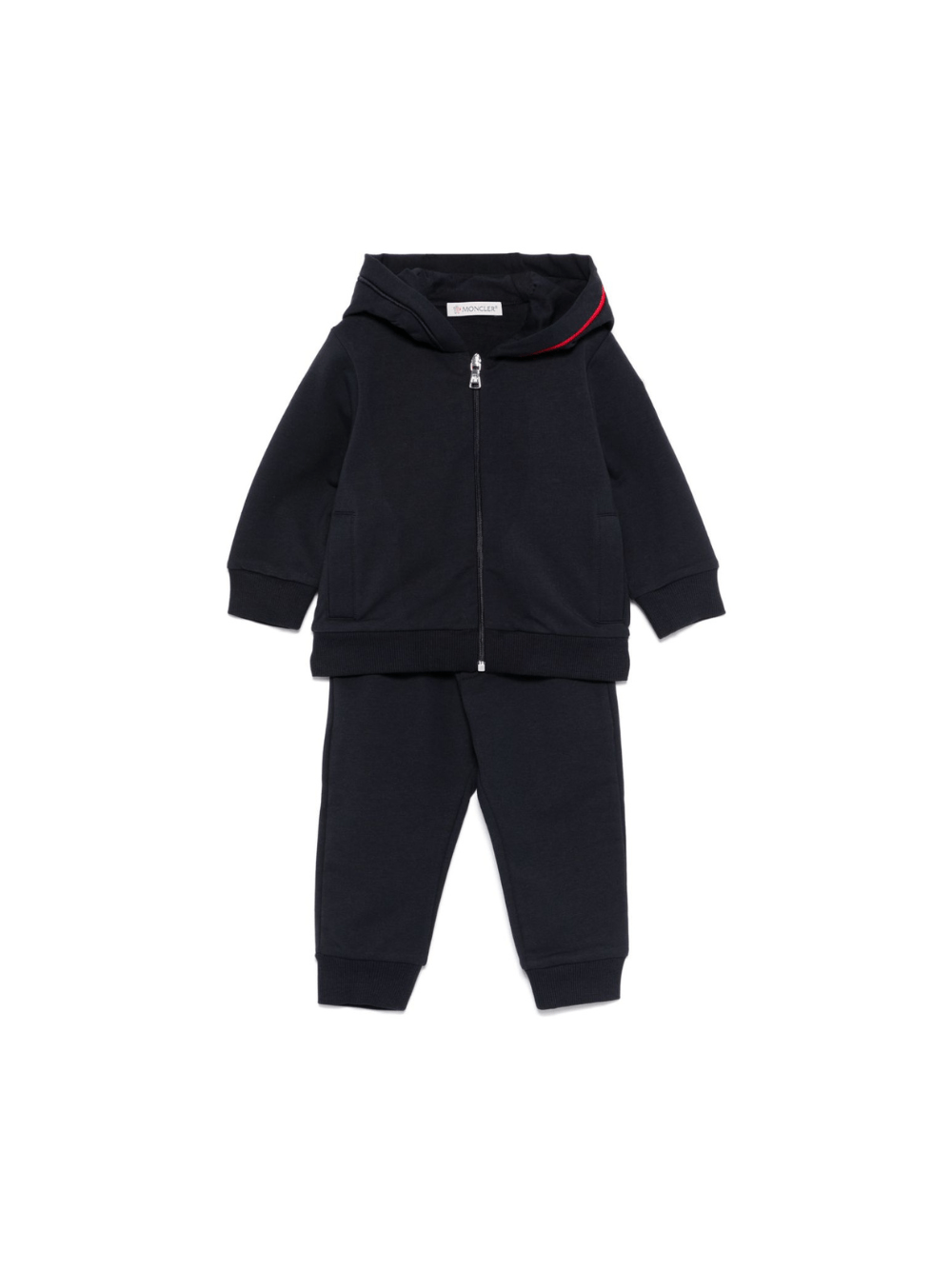 Tuta sportiva per neonato Moncler Enfant blu con chiusura frontale con zip - Rubino Kids