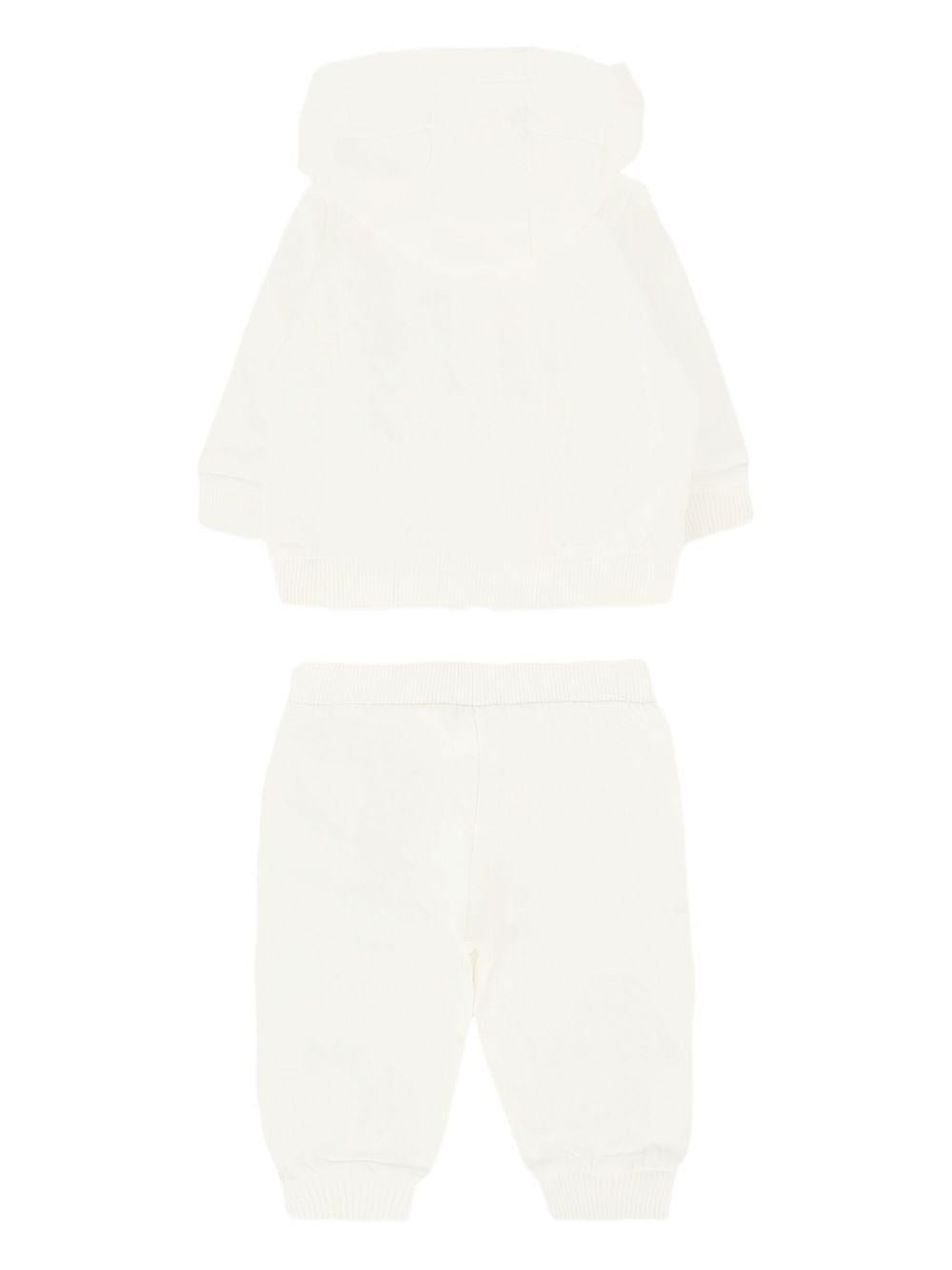 Tuta sportiva per neonato Moschino Kids bianca con stampa Teddy Bear - Rubino Kids