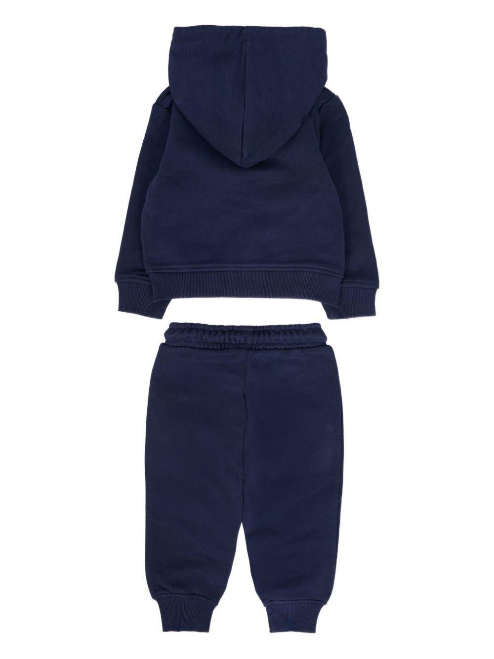Tuta sportiva per neonato TRUSSARDI JUNIOR blu con cappuccio e zip - Rubino Kids