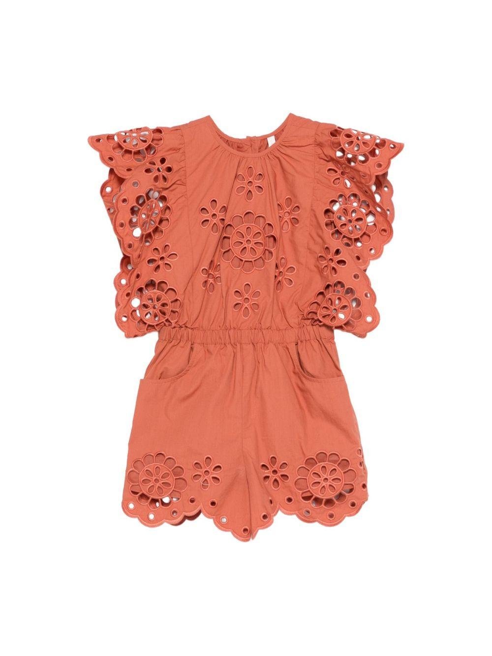 Tutina Awaken per bambina Zimmermann Kids arancione con dettagli smerlati - Rubino Kids