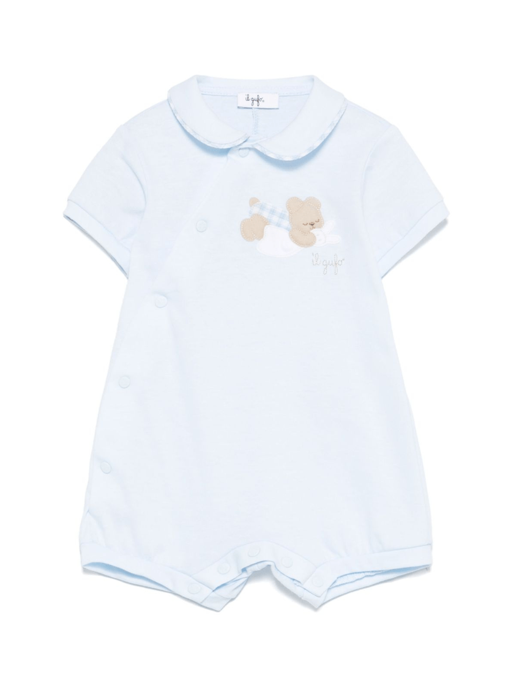 Tutina con motivo orsetto per neonato Il Gufo azzurro con colletto rotondo - Rubino Kids