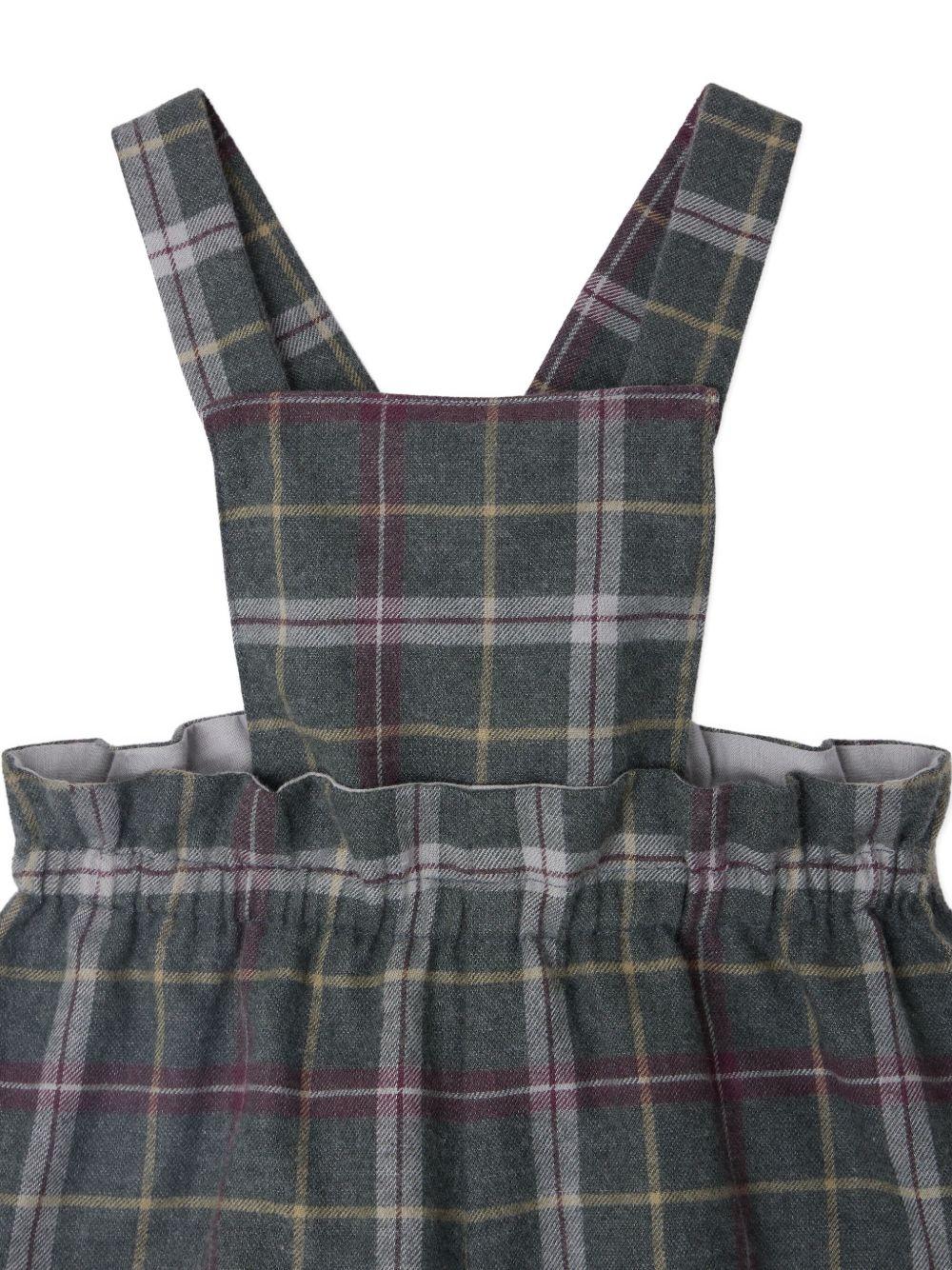 Tutina per neonata Bonpoint grigio con motivo a quadri - Rubino Kids