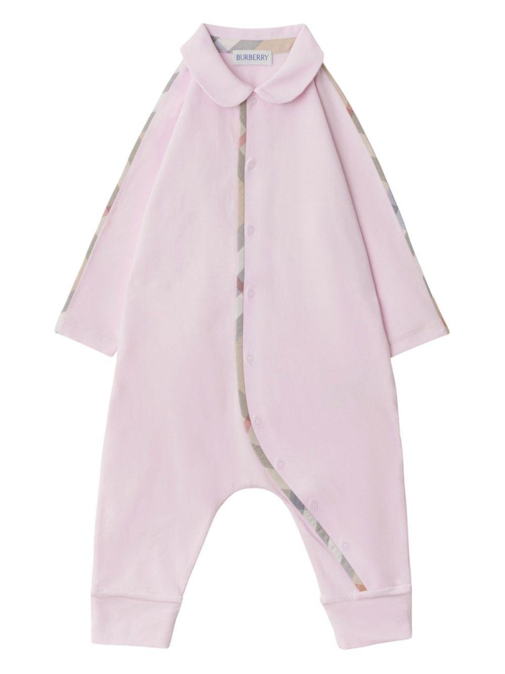 Tutina per neonata Burberry Kids Lilla a quadri con accessori - Rubino Kids