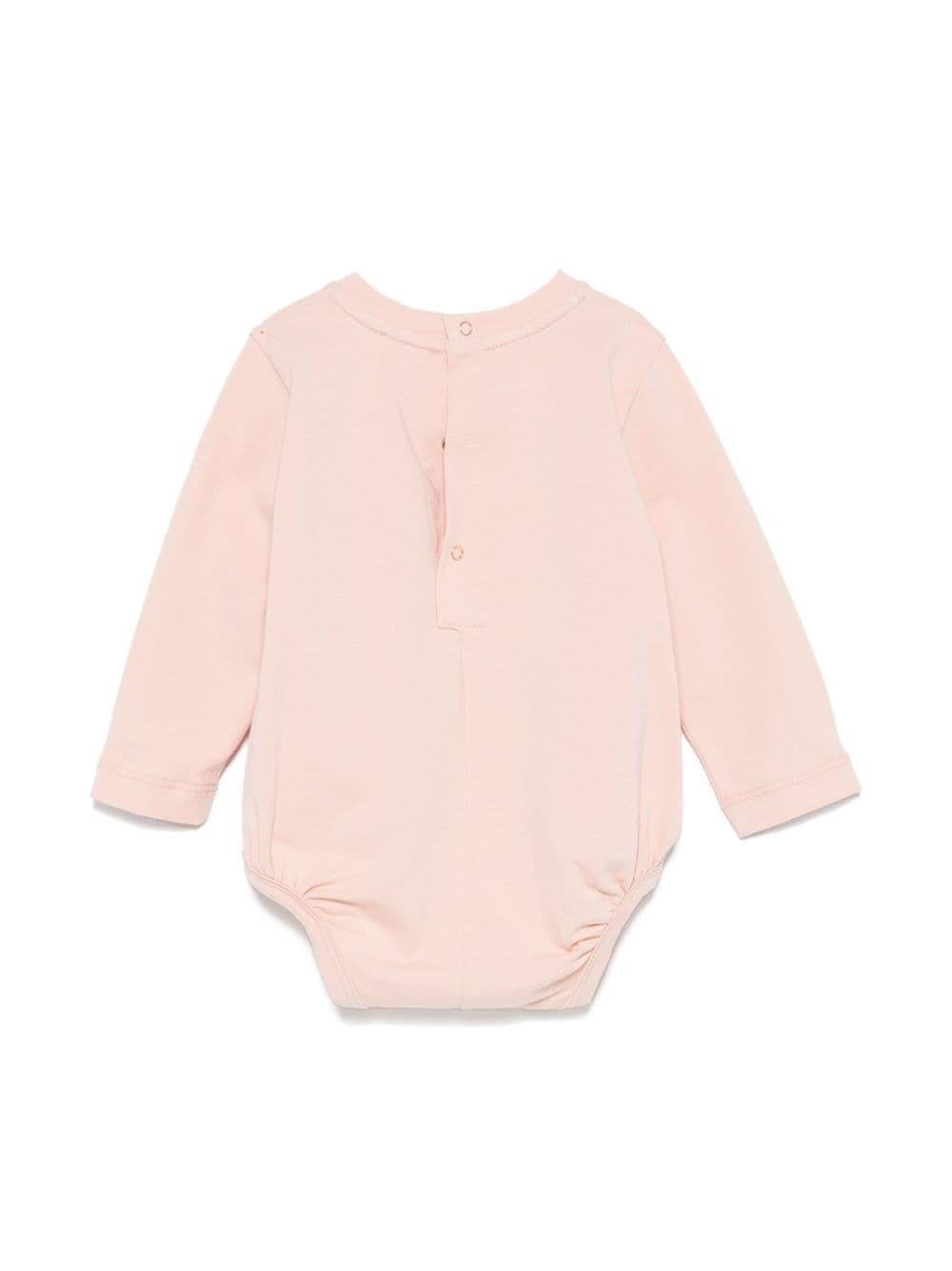 Tutina per neonata Elisabetta Franchi La Mia Bambina rosa con logo ricamato sul davanti - Rubino Kids