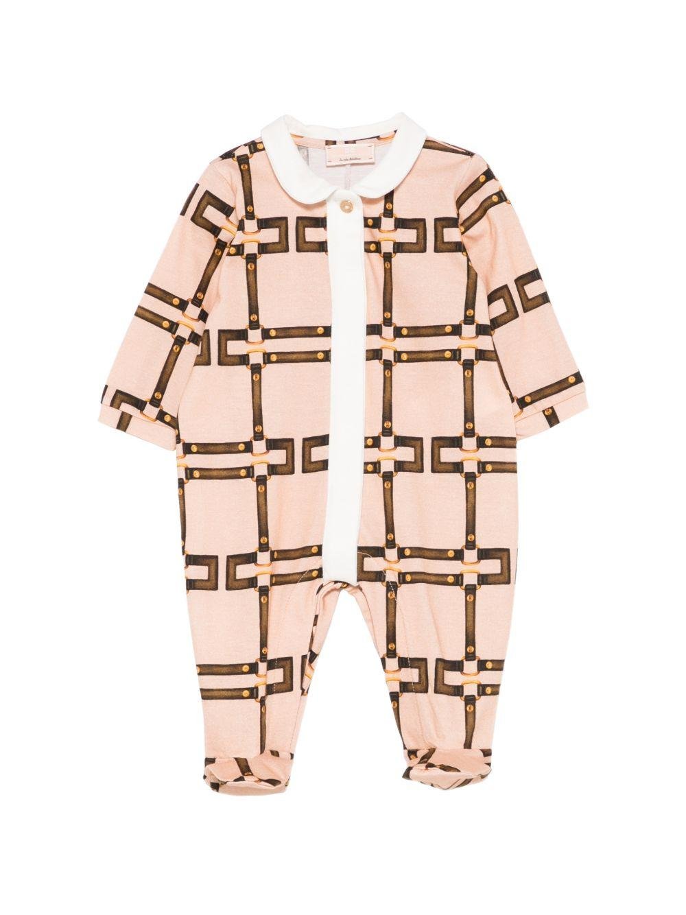 Tutina per neonata elisabetta Franchi La Mia Bambina rosa con motivo geometrico - Rubino Kids