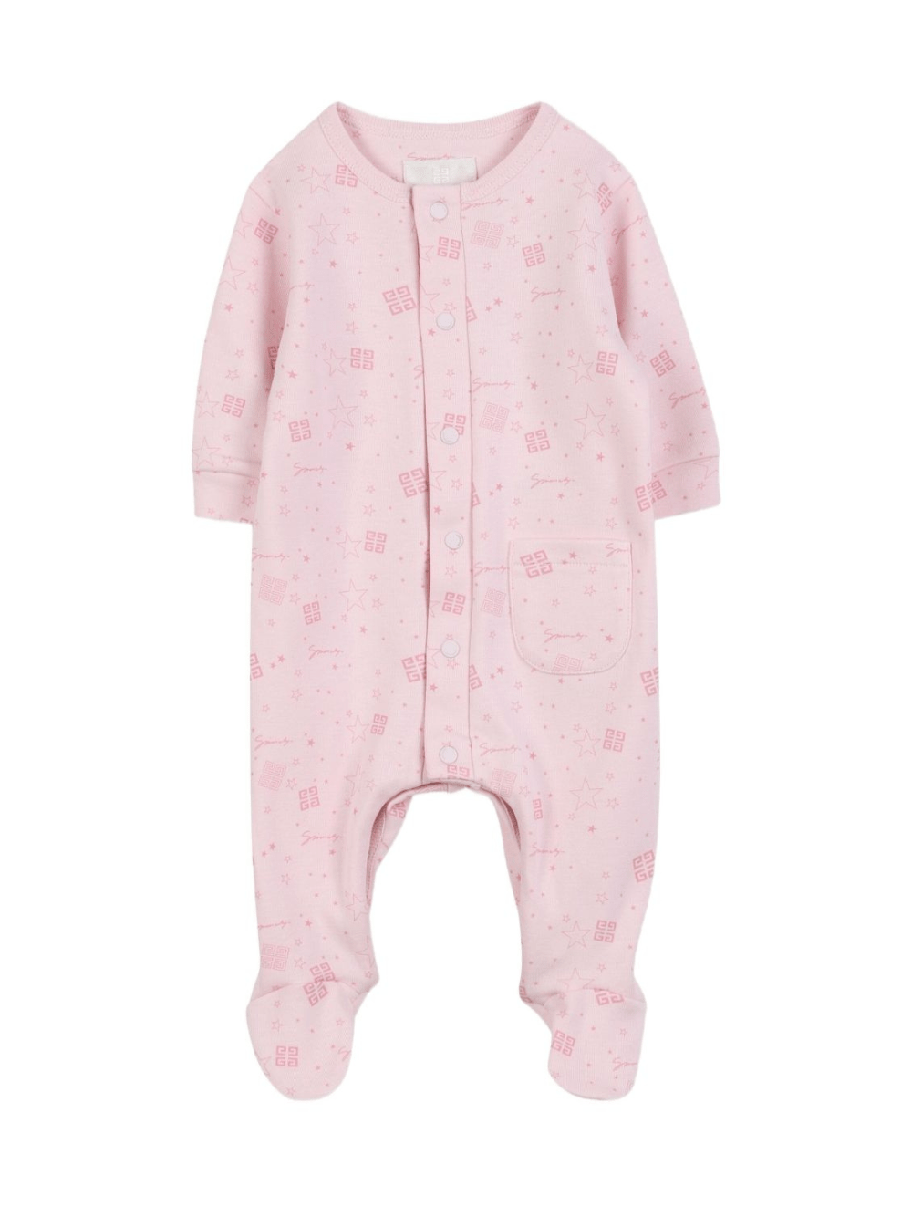 Tutina per neonata Givenchy Kids rosa con stampa 4G all - over - Rubino Kids