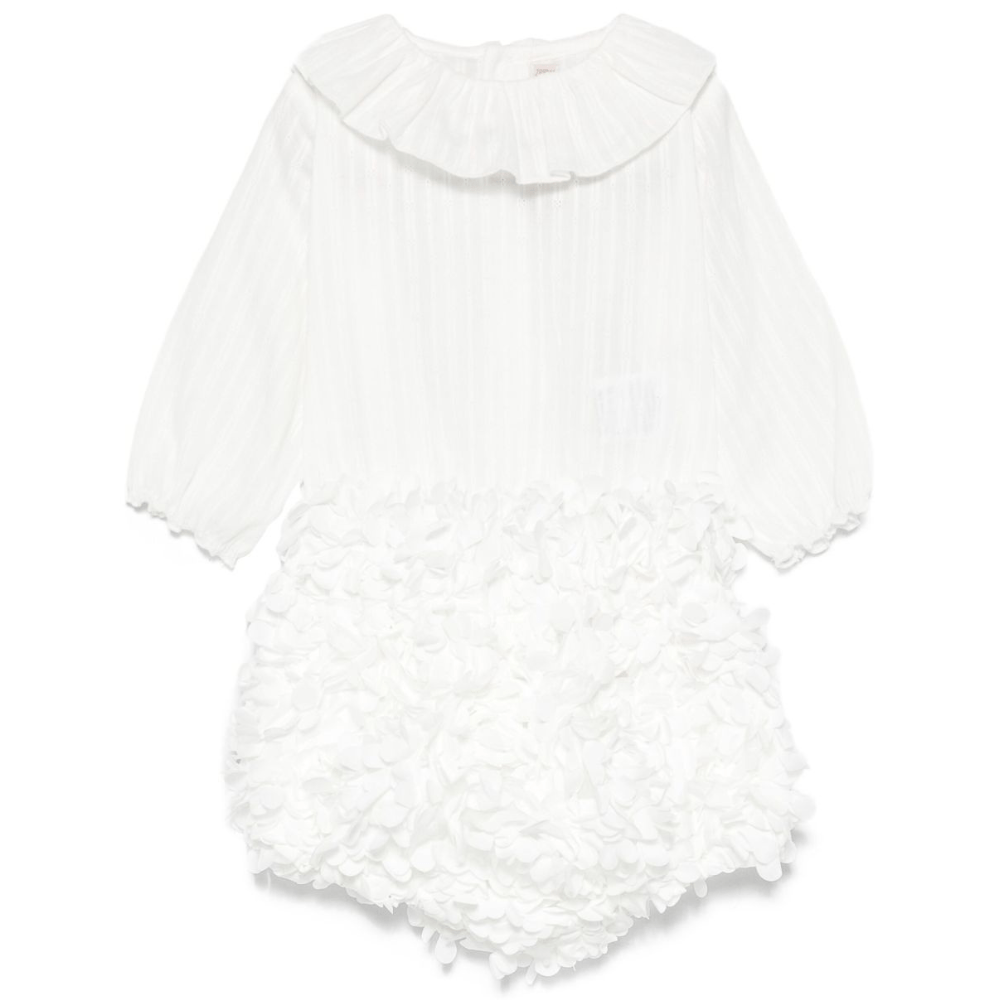 Tutina per neonata La Stupenderia bianca con decorazione a petali - Rubino Kids
