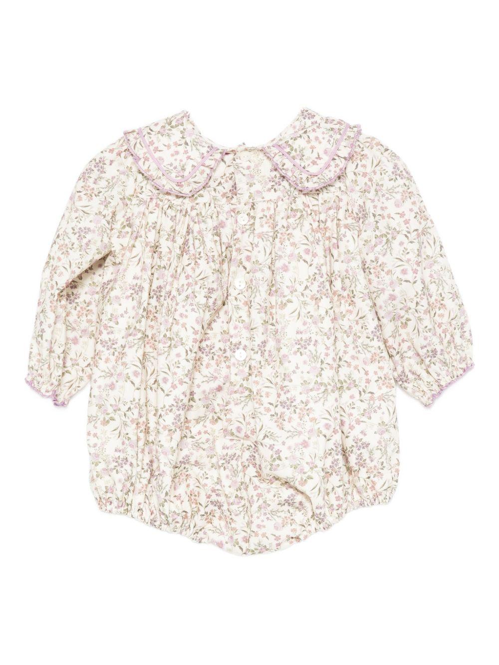 Tutina per neonata La Stupenderia bianca con decorazione floreale - Rubino Kids