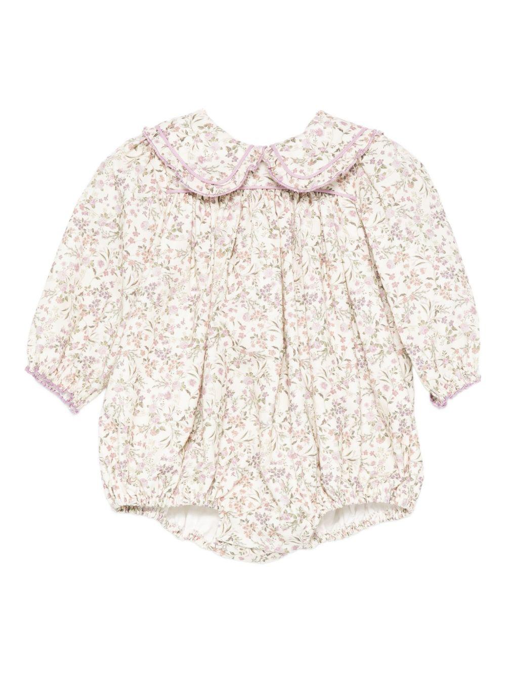 Tutina per neonata La Stupenderia bianca con decorazione floreale - Rubino Kids