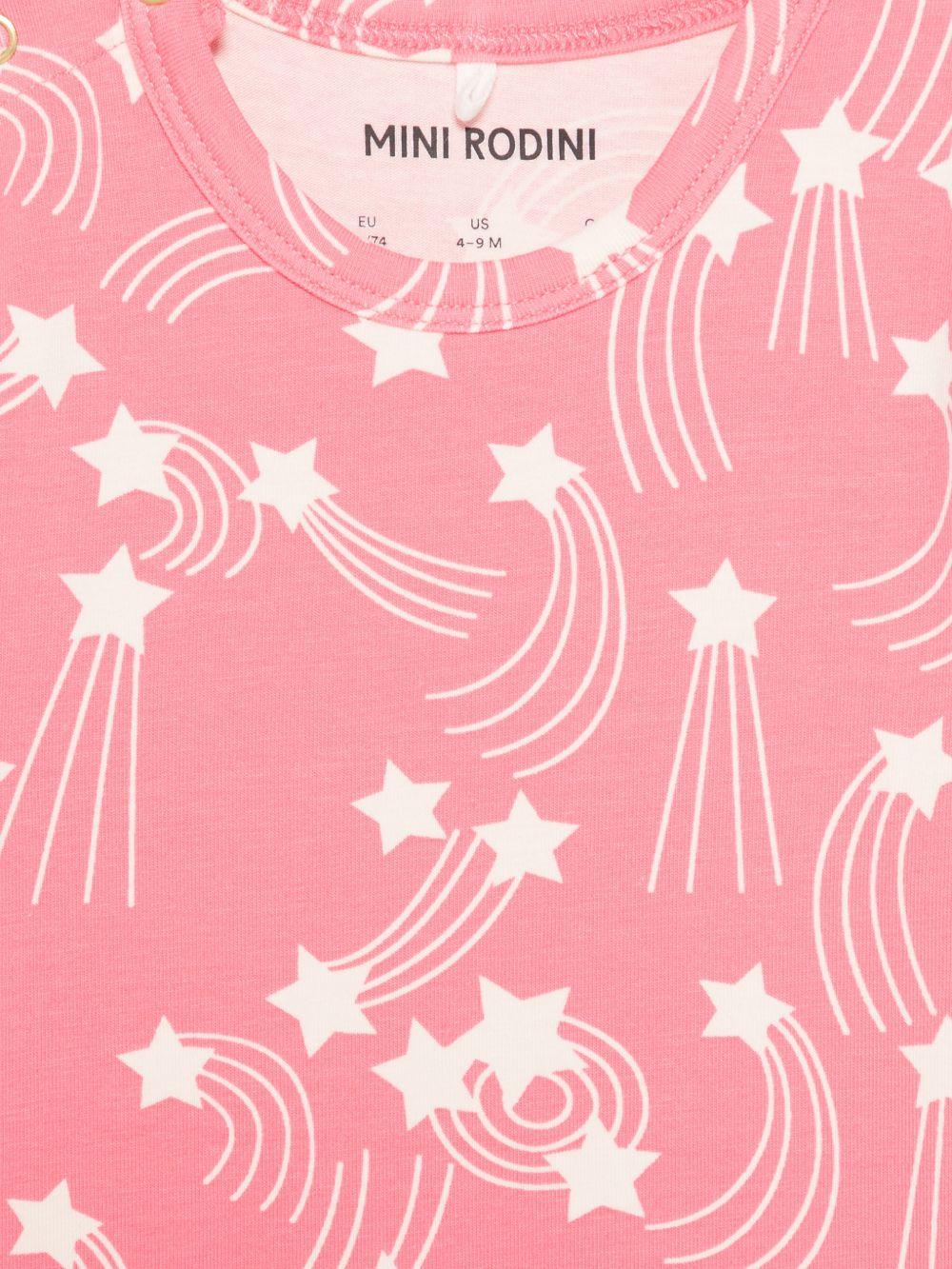 Tutina per neonata Mini Rodini rosa con stampa stelle all - over - Rubino Kids
