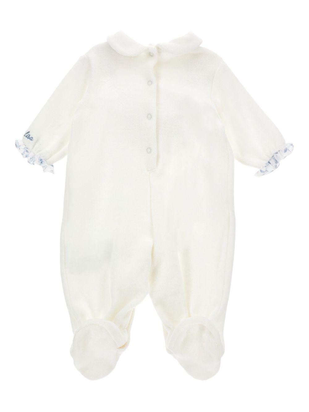 Tutina per neonata Monnalisa bianca con dettaglio fiocco - Rubino Kids