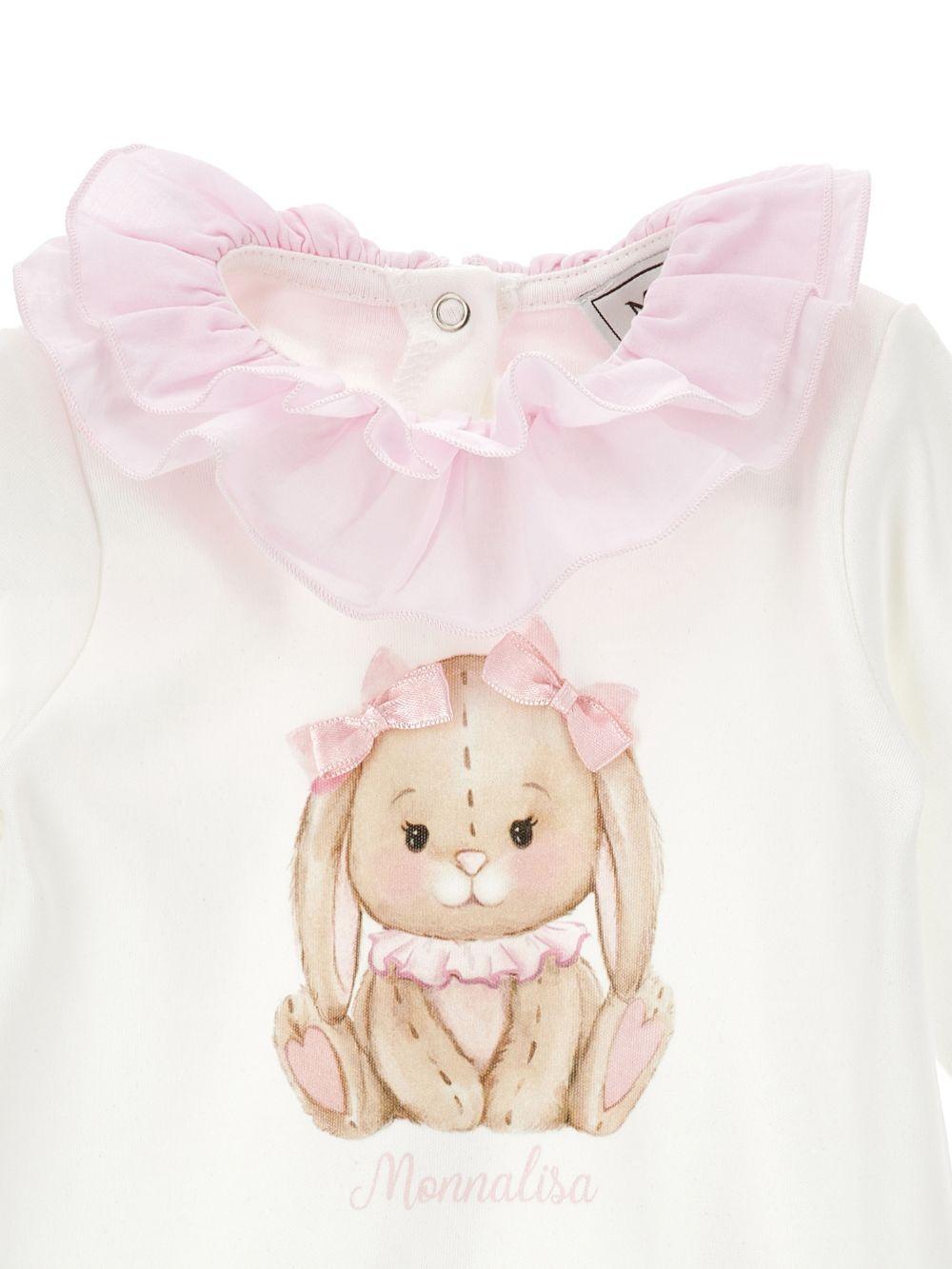 Tutina per neonata Monnalisa bianca con stampa coniglietta - Rubino Kids