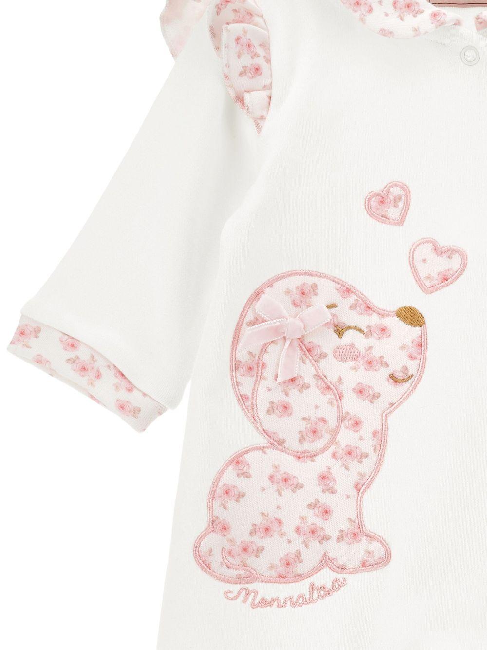 Tutina per neonata Monnalisa bianco con logo ricamato - Rubino Kids