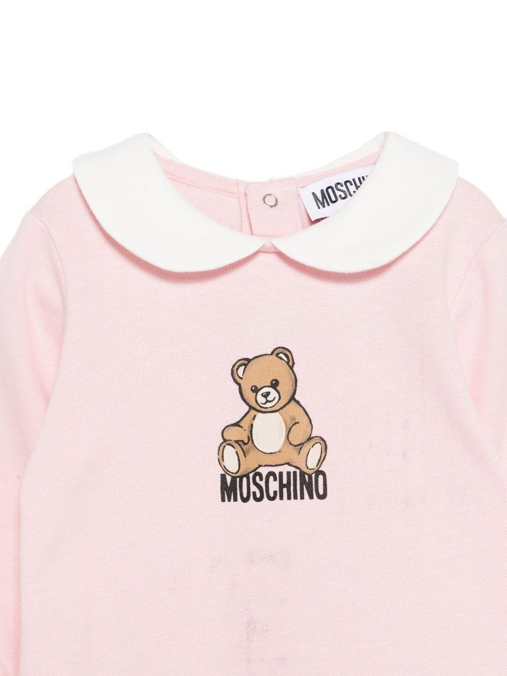 Tutina per neonata Moschino Kids rosa con motivo Teddy Bear - Rubino Kids
