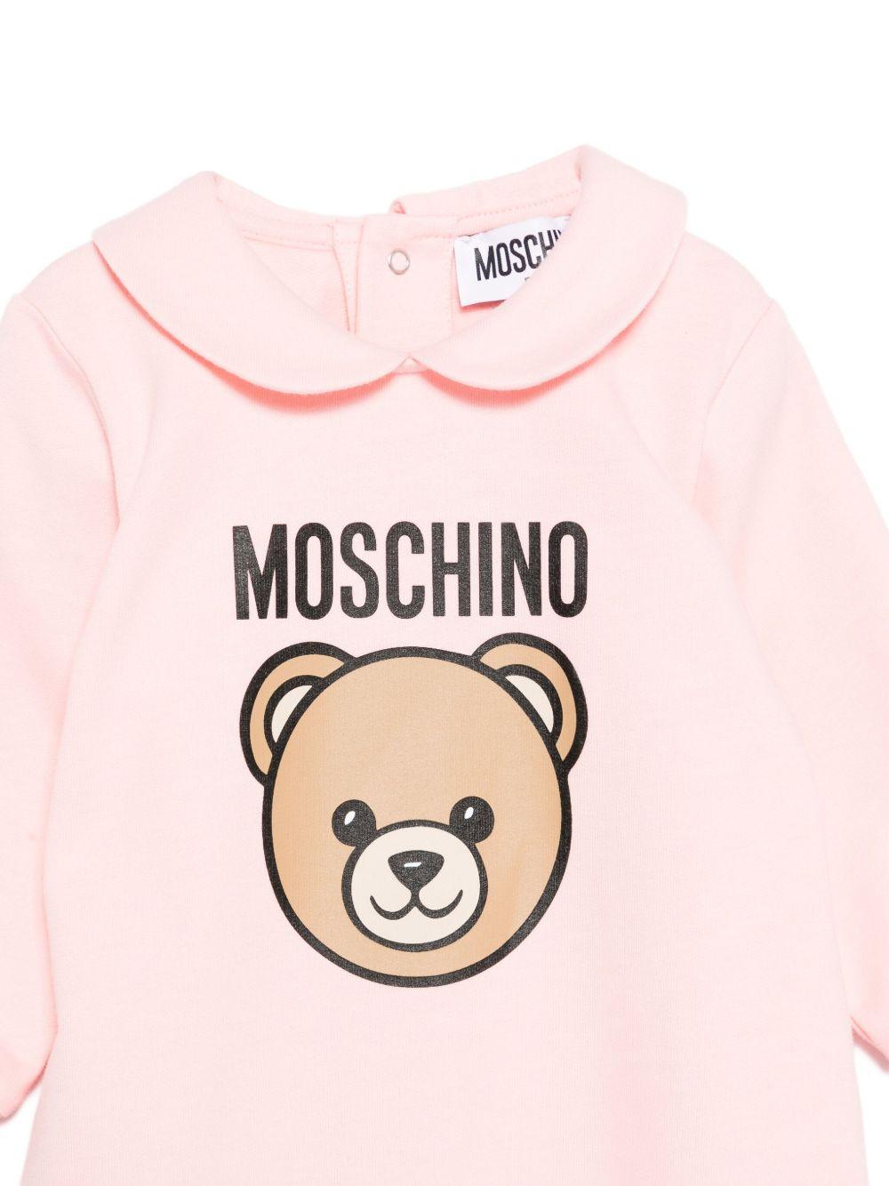 Tutina per neonata Moschino Kids rosa con motivo Teddy Bear - Rubino Kids