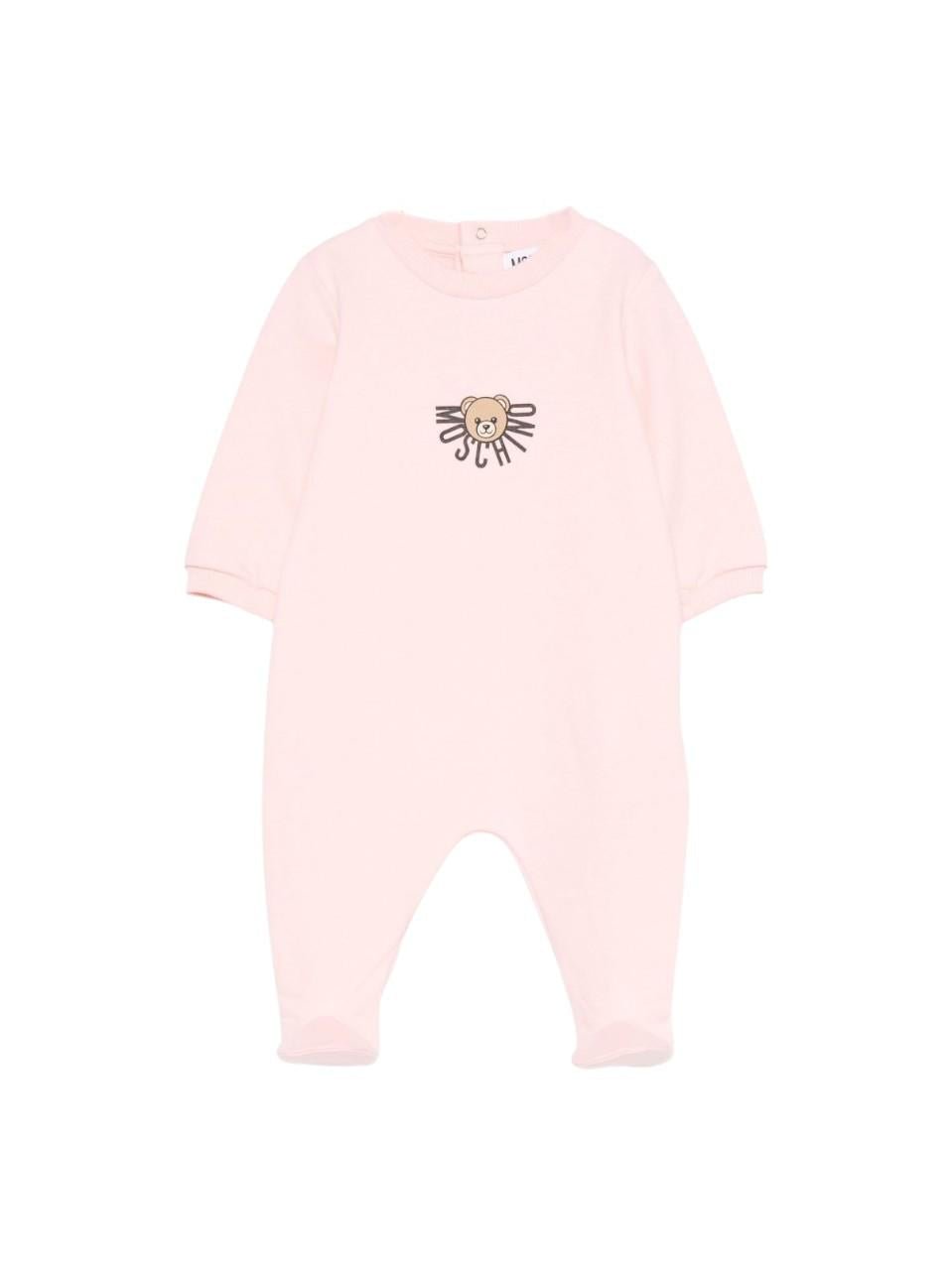 Tutina per neonata Moschino Kids rosa con motivo Teddy Bear - Rubino Kids