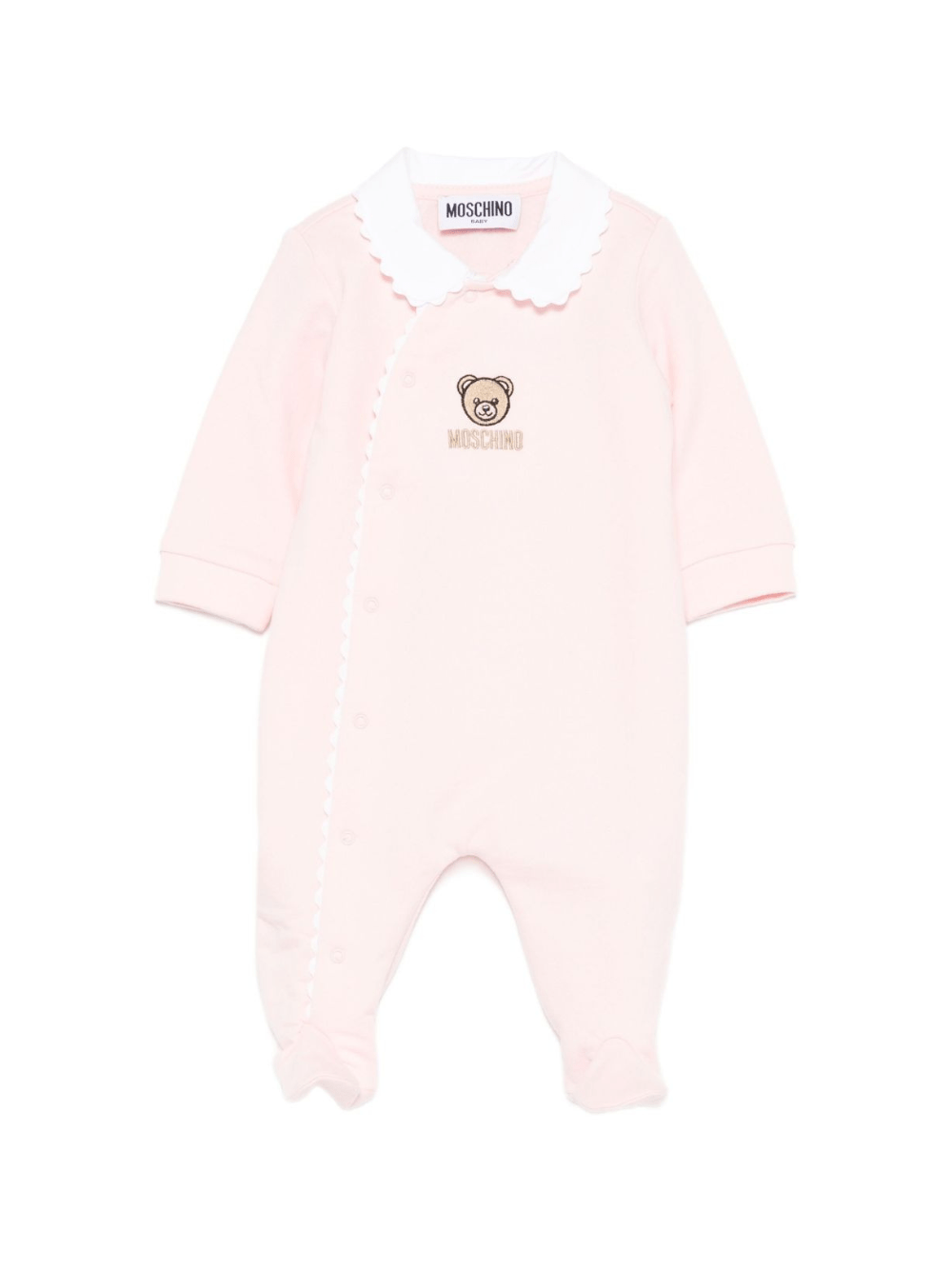 Tutina per neonata Moschino Kids rosa con ricamo Teddy - Rubino Kids