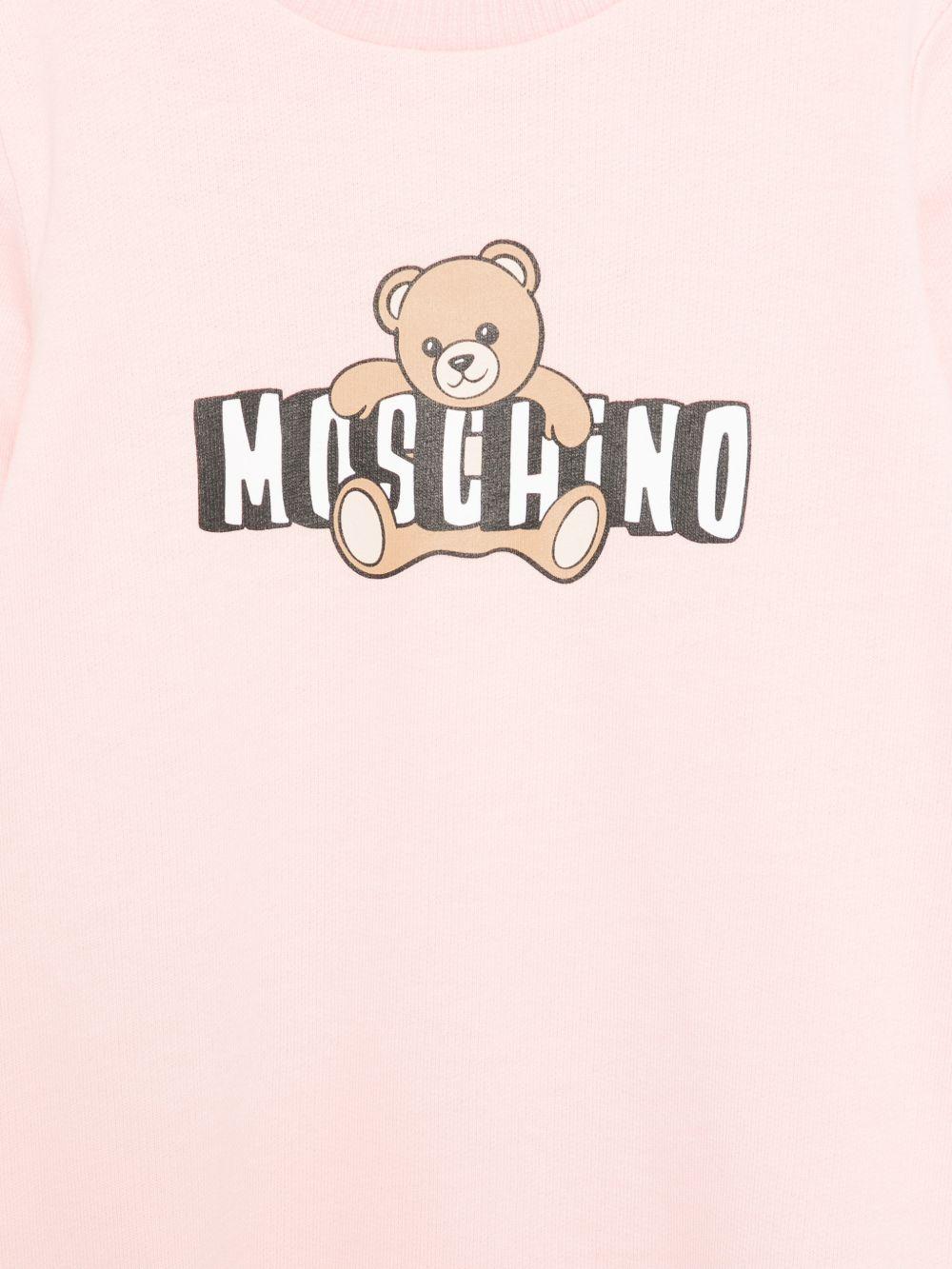 Tutina per neonata Moschino Kids rosa con stampa orsetto - Rubino Kids