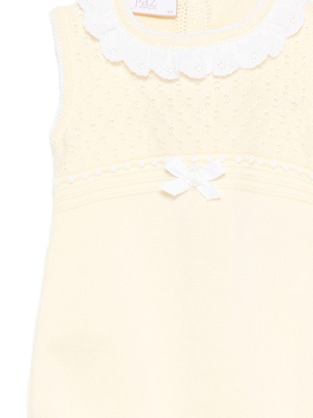 Tutina per neonata Paz Rodriguez gialla con dettaglio fiocco - Rubino Kids