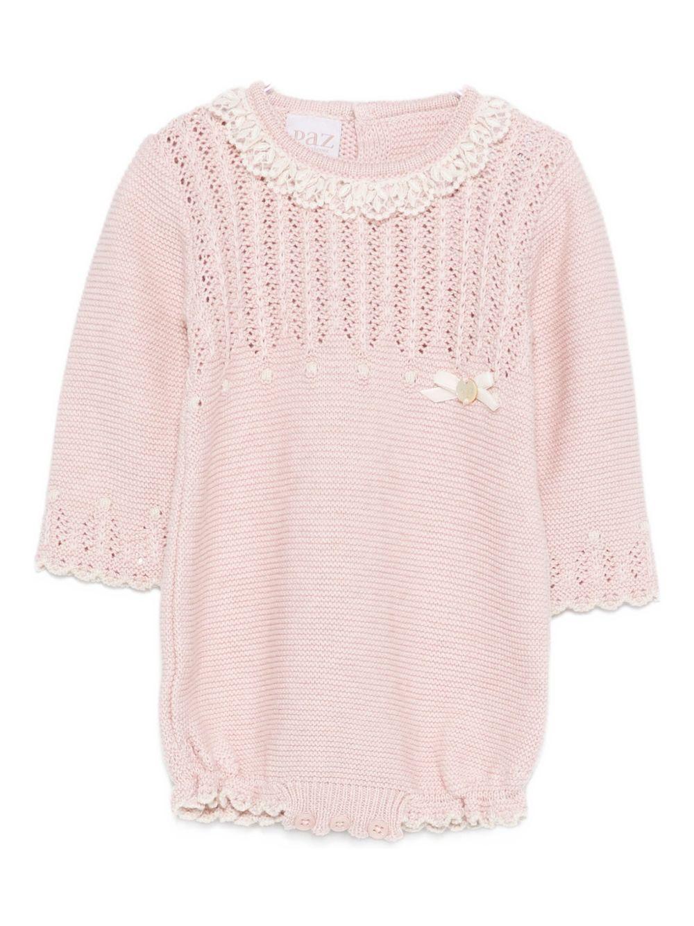 Tutina per neonata Paz Rodríguez rosa con dettaglio fiocca - Rubino Kids