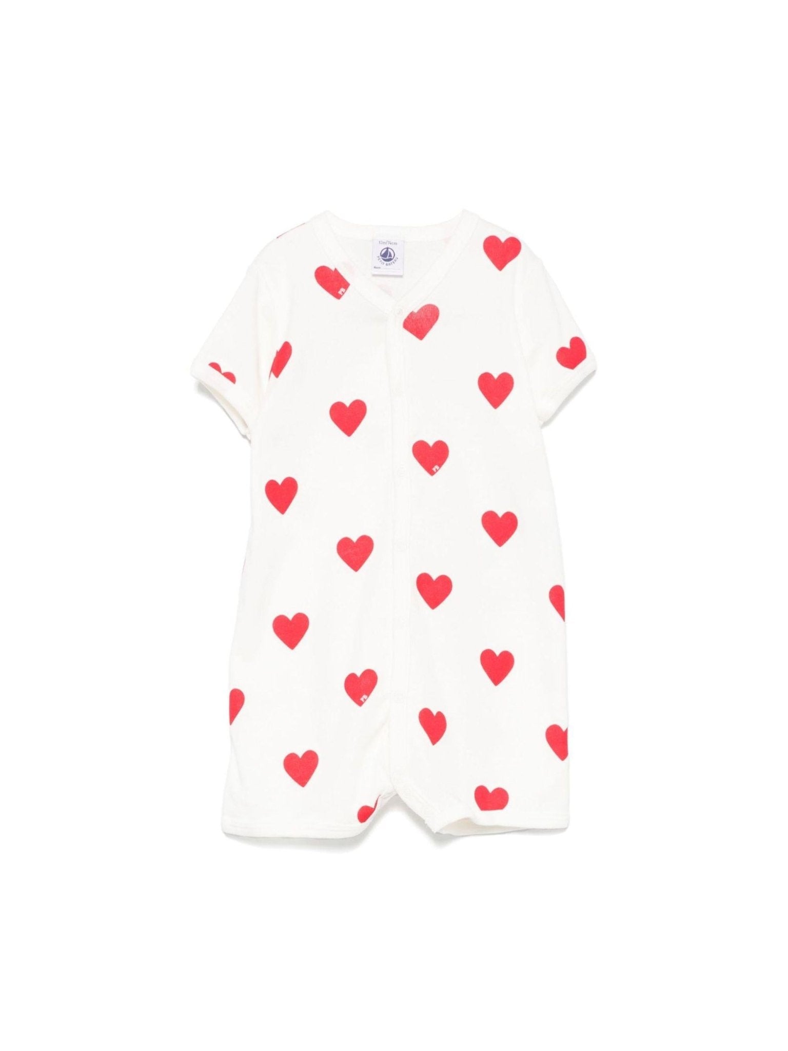 Tutina per neonata Petit Bateau bianca con stampa a cuore all - over - Rubino Kids