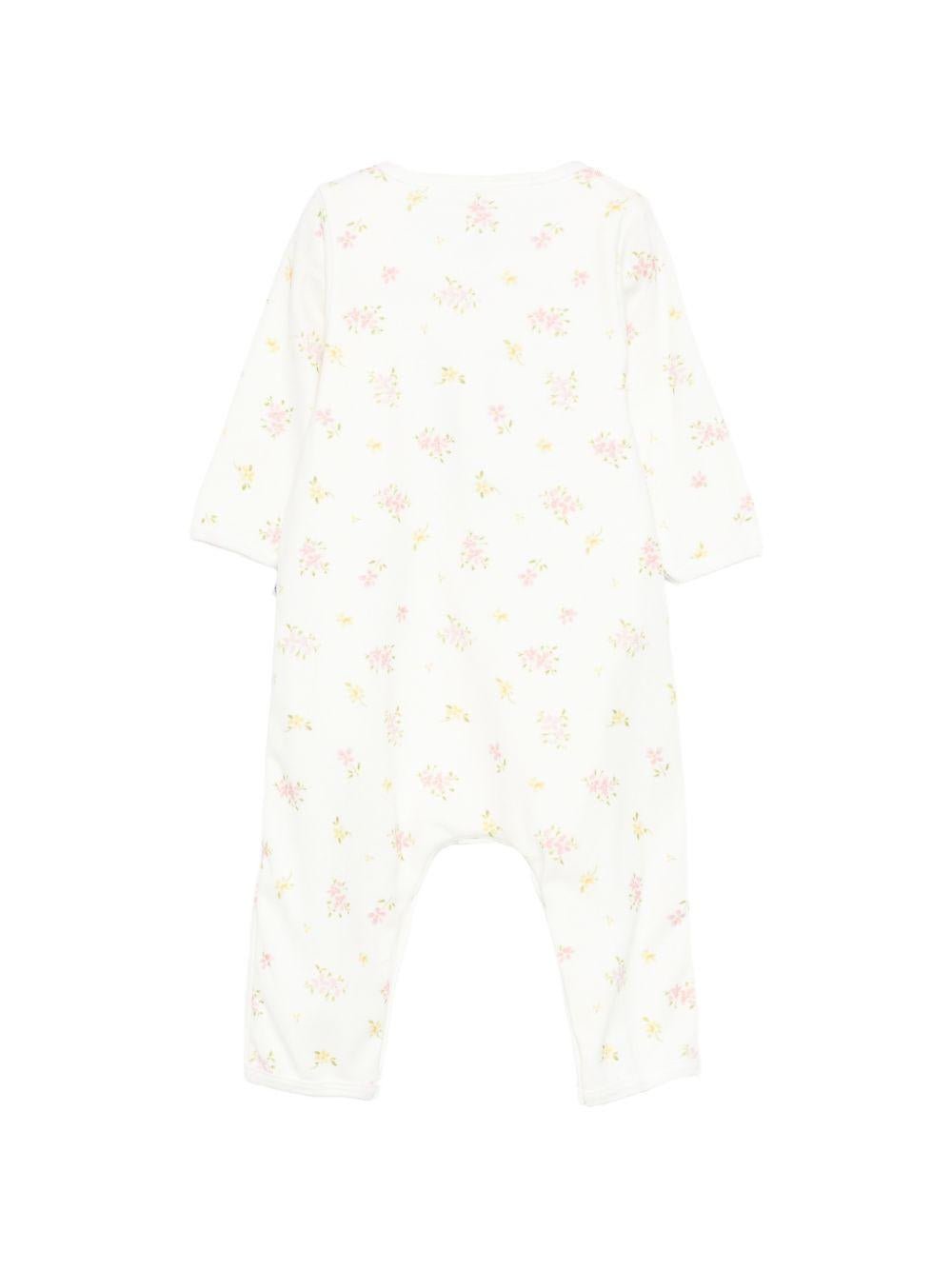 Tutina per neonata Petit Bateau bianca con stampa floreale - Rubino Kids