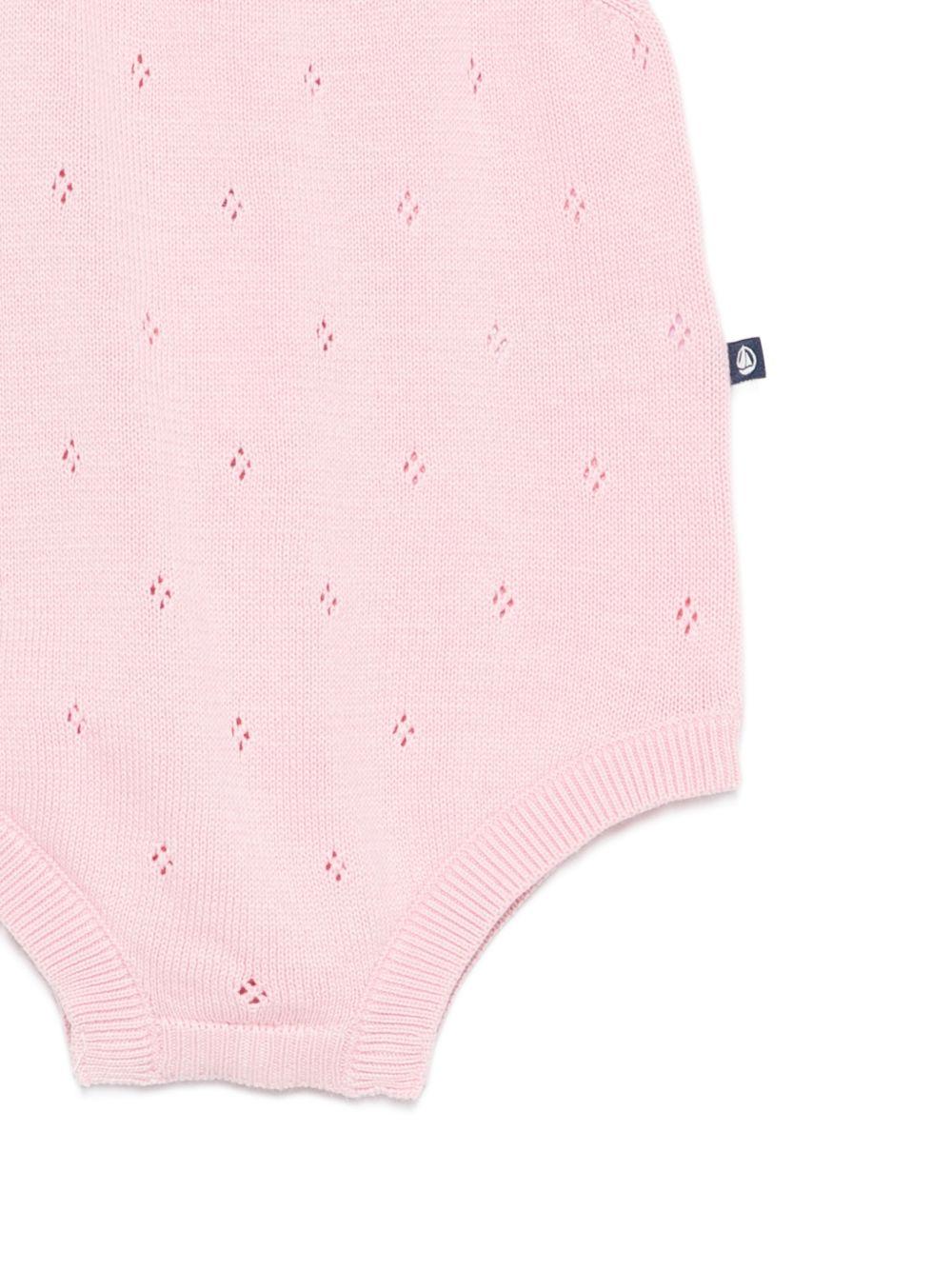 Tutina per neonata Petit Bateau rosa con lavorazione a pointelle - Rubino Kids
