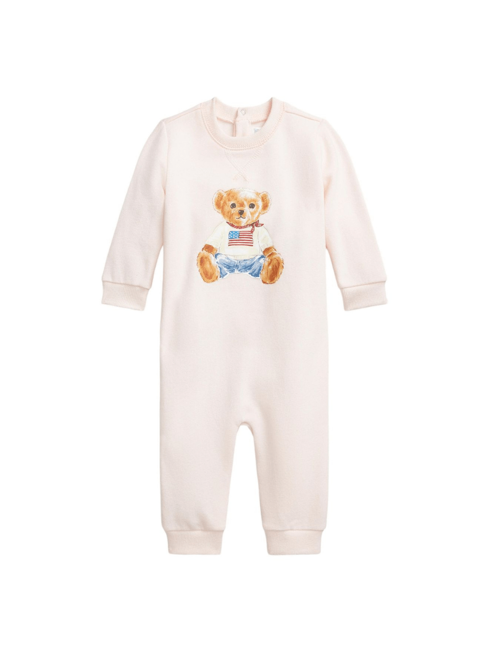 Tutina per neonata POLO RALPH LAUREN KIDS rosa con stampa Polo Bear - Rubino Kids