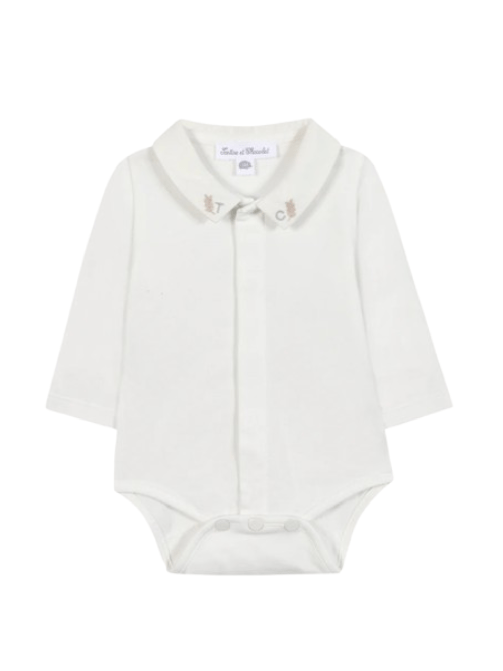 Tutina per neonata Tartine Et Chocolat bianca con colletto alla Peter Pan - Rubino Kids