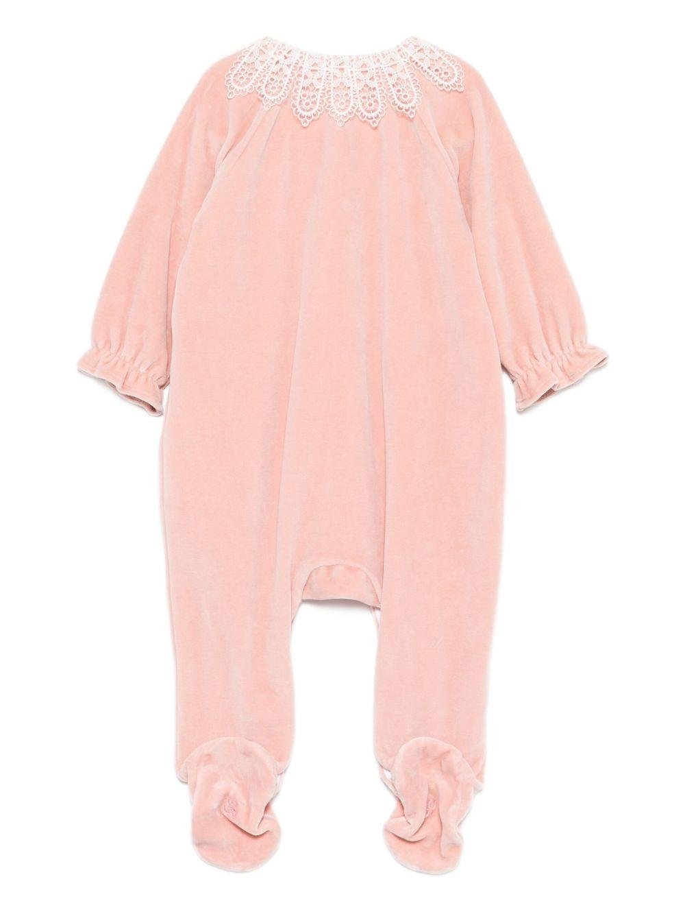 Tutina per neonata Tartine Et Chocolate rosa con colletto in pizzo - Rubino Kids