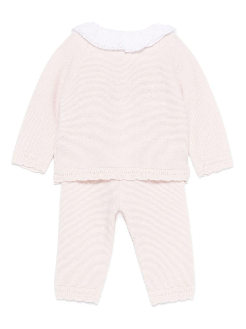 Tutina per neonata Tartine Et Chocolate rosa con colletto ricamato - Rubino Kids