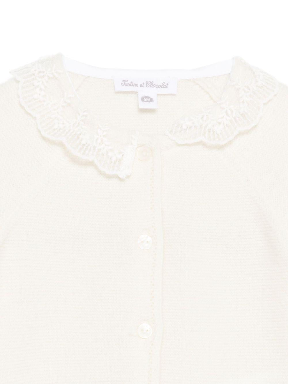 Tutina per neonataTartine Et Chocolat bianca con colletto in pizzo - Rubino Kids