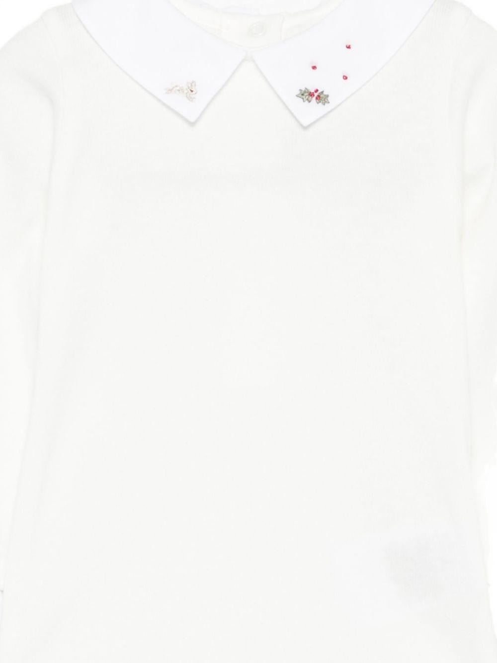 Tutina per neonati Bonpoint bianca con dettagli ricamati - Rubino Kids