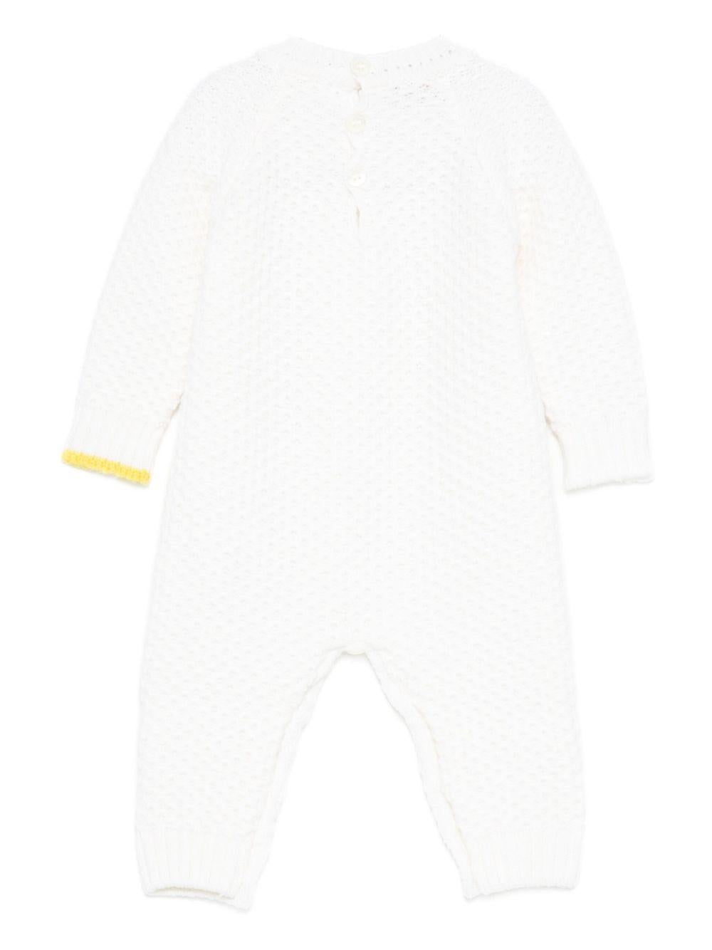 Tutina per neonati Gensami Kids bianca in maglia - Rubino Kids