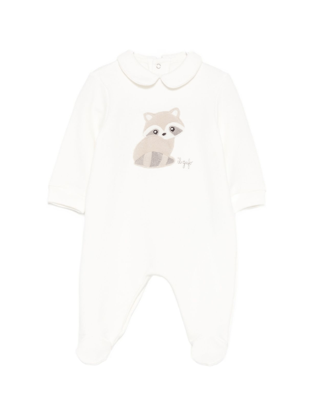 Tutina per neonati Il Gufo bianca con stampa procione - Rubino Kids