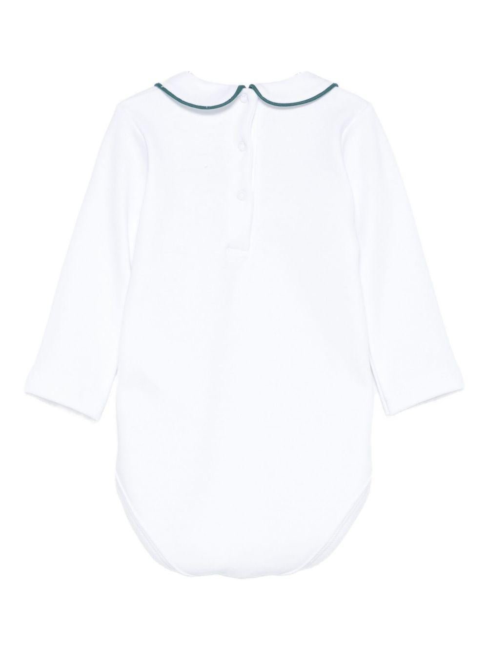 Tutina per neonati Mariella Ferrari bianco con rifiniture verdi - Rubino Kids