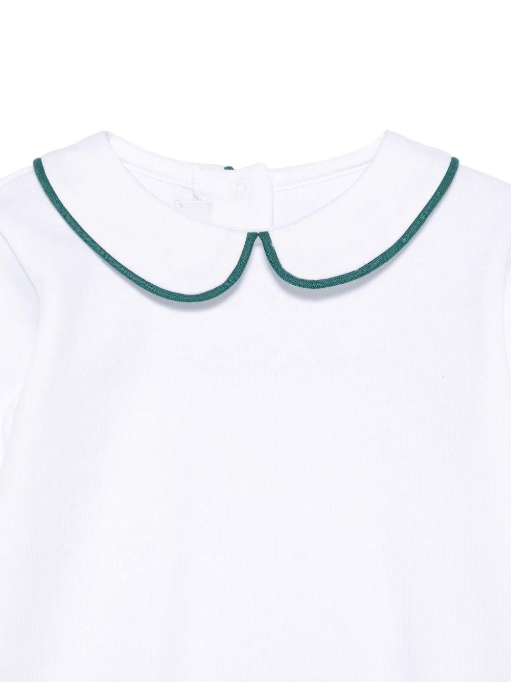 Tutina per neonati Mariella Ferrari bianco con rifiniture verdi - Rubino Kids