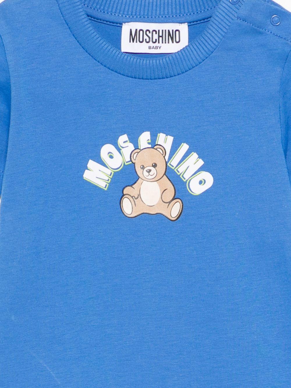 Tutina per neonati Moschino Kids azzurra con Teddy Bear sul davanti - Rubino Kids