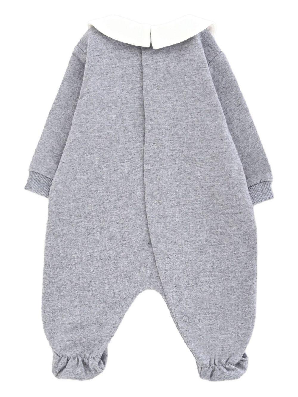 Tutina per neonati Moschino Kids grigio in cotone con stampa teddy - Rubino Kids