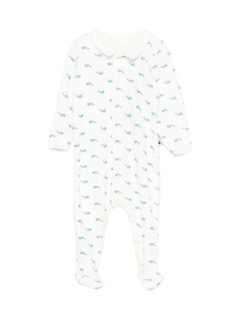 Tutina per neonati Petit Bateau bianca con colletto Peter Pan - Rubino Kids