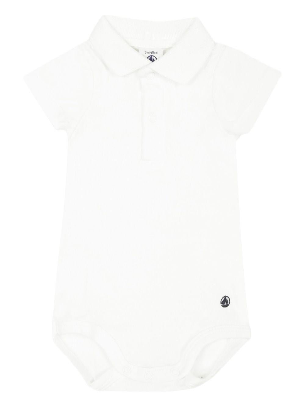 Tutina per neonati Petit Bateau bianca con colletto - Rubino Kids