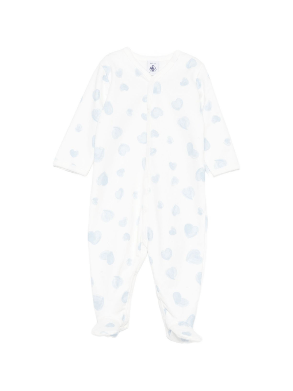 Tutina per neonati Petit Bateau bianca con fantasia a cuore - Rubino Kids