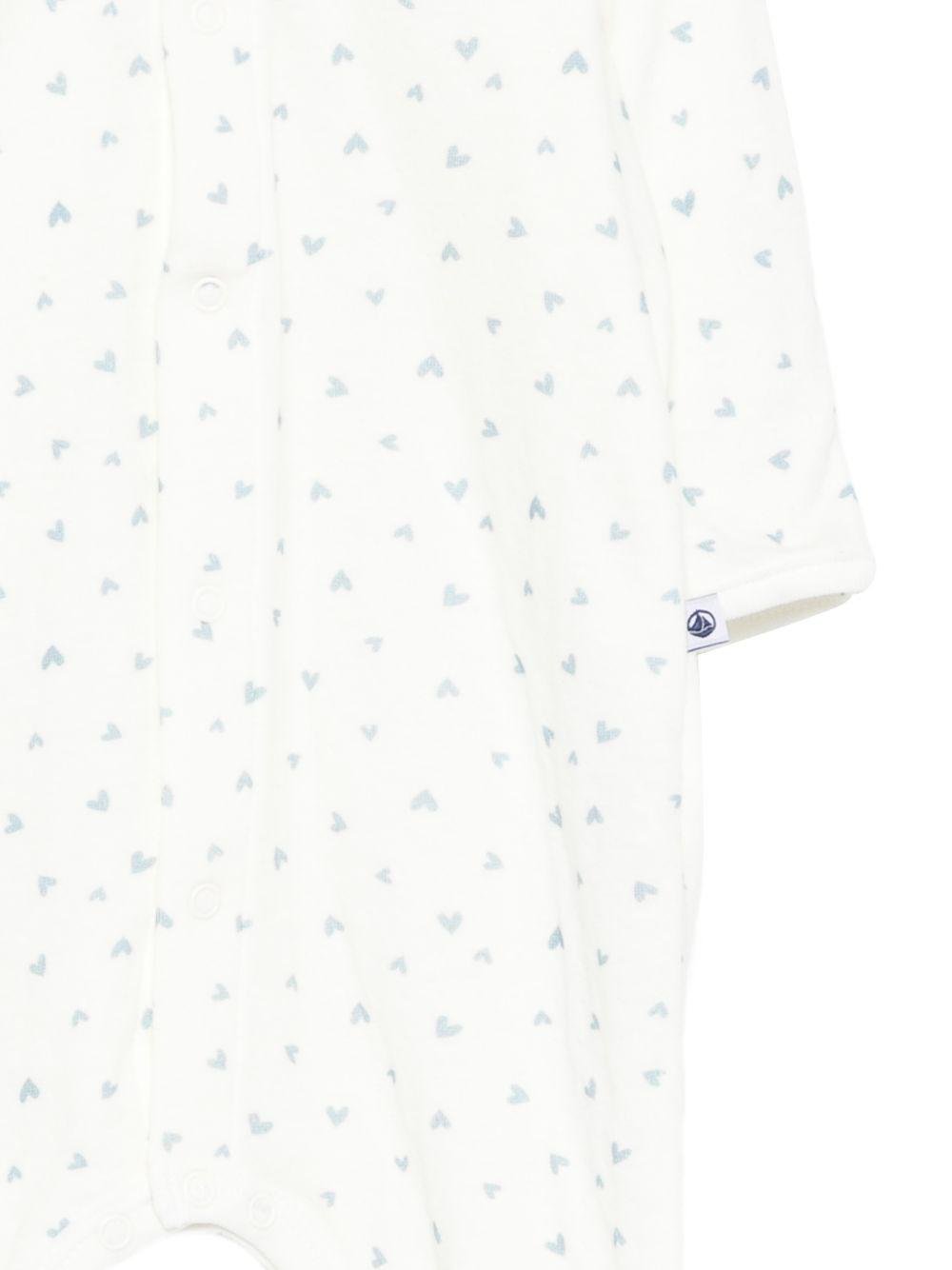 Tutina per neonati Petit Bateau bianca con stampa a cuori - Rubino Kids