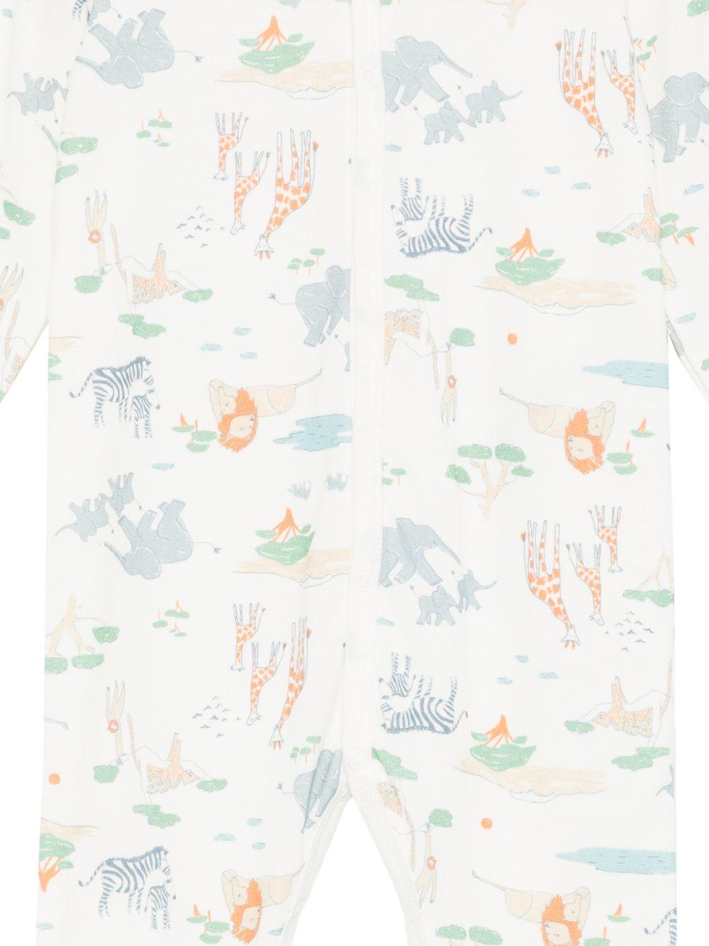 Tutina per neonati Petit Bateau bianca con stampa animali - Rubino Kids