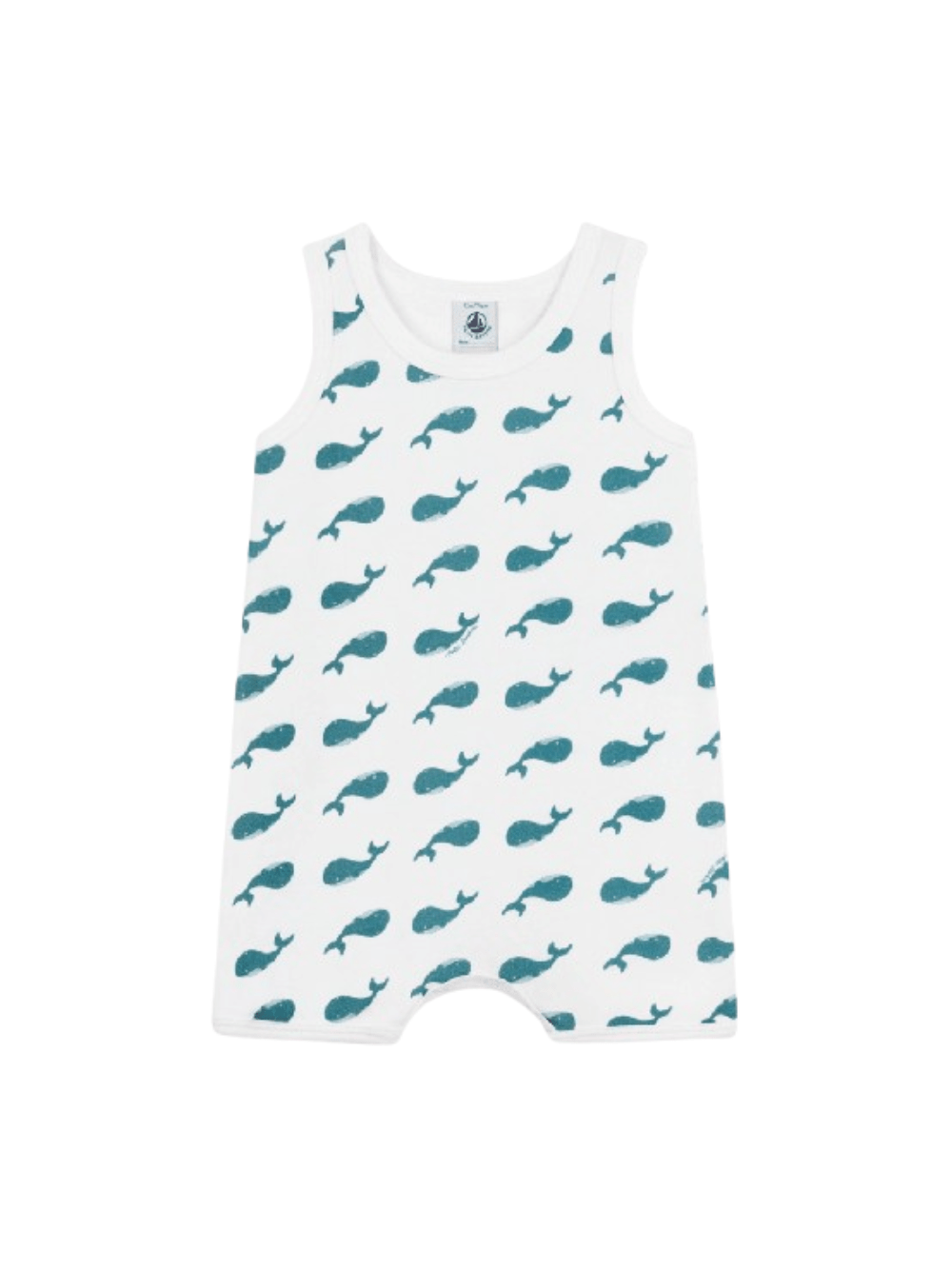 Tutina per neonati Petit Bateau bianco con stampa grafica all - over - Rubino Kids