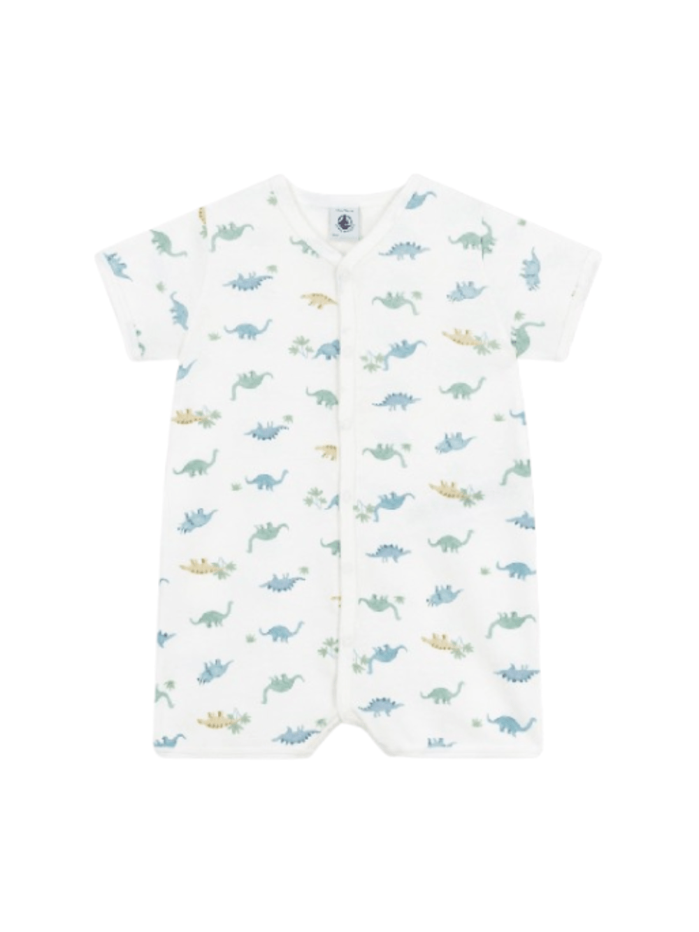 Tutina per neonati Petit Bateau bianco con stampa grafica all - over - Rubino Kids