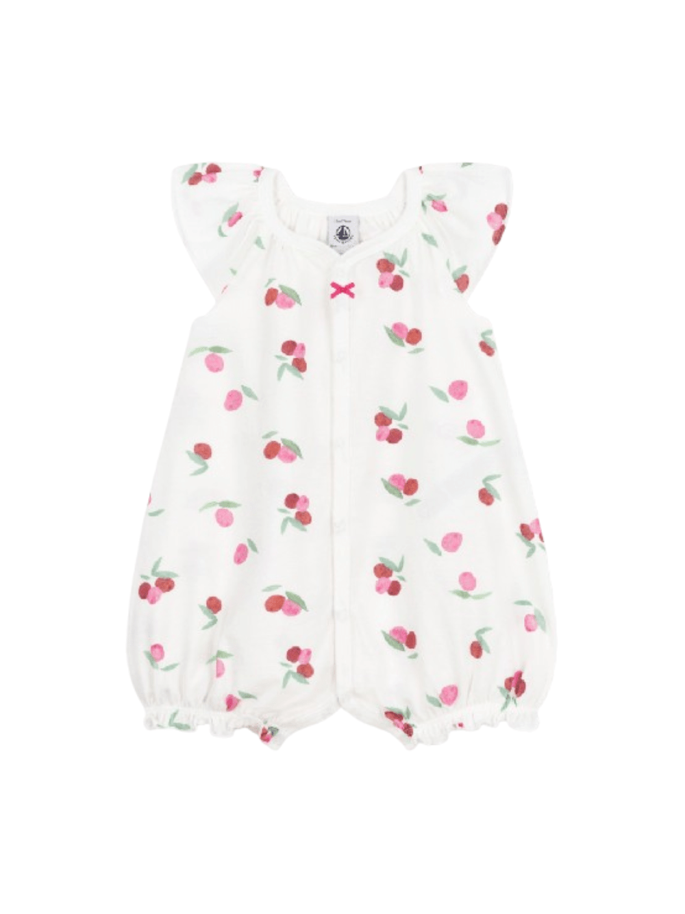 Tutina per neonati Petit Bateau bianco con stampa grafica all - over - Rubino Kids