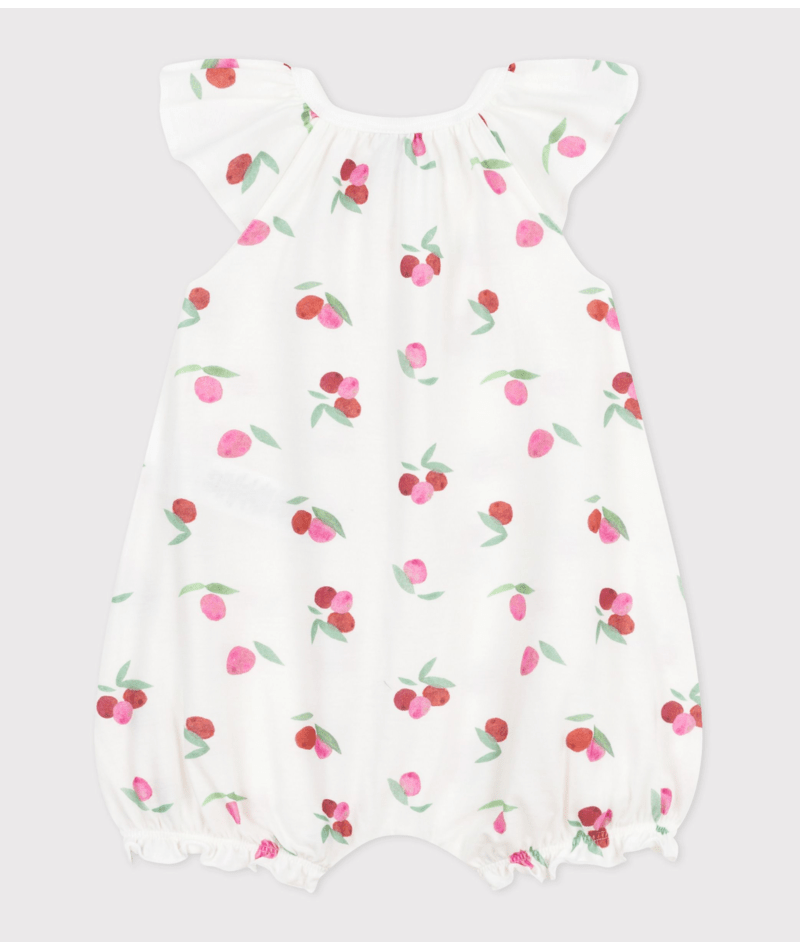 Tutina per neonati Petit Bateau bianco con stampa grafica all - over - Rubino Kids