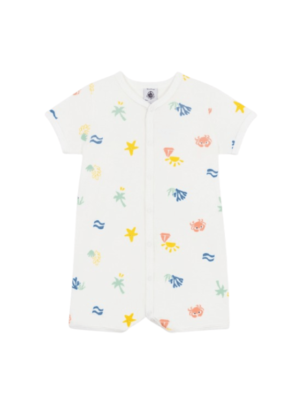 Tutina per neonati Petit Bateau bianco con stampa grafica all - over - Rubino Kids
